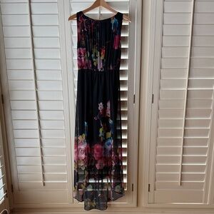 Alice + Olivia Black Floral High Low Dress